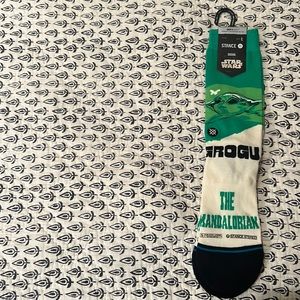 NWT STANCE Star Wars Mandalorian GROGU West Crew Socks Green Sz Large